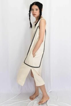 Rias Jaipur Ecru Cotton Denim Dress -Inca Sales Store rias mix 05 5