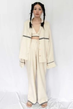 Rias Jaipur Ecru Denim Shirt Jacket