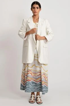 Rias Jaipur Ecru Oversized Blazer