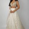 Ritika Mirchandani Ivory Embroidered Geometric Pattern Lehenga Set