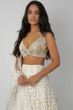 Ritika Mirchandani Ivory Embroidered Geometric Pattern Lehenga Set 6 Ritika Mirchandani Ivory Embroidered Geometric Pattern Lehenga Set -Inca Sales Store rm 02 20 02 2