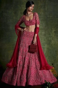 Ridhi Mehra Deep Fuschia Embellished Lehenga Set