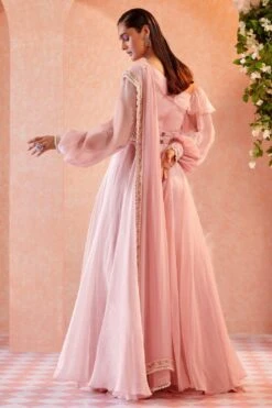 Ridhi Mehra Pink Ruffle Jumpsuit Set -Inca Sales Store rmdl 13 2 1
