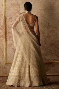 Ridhi Mehra Beaded Ivory Lehenga Set With Embroidered Blouse -Inca Sales Store rmrl 17 4