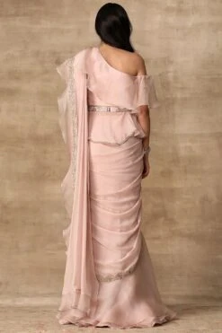 Ridhi Mehra Emma Blush Pink Ruffle Sari Set -Inca Sales Store rmwd 16 4