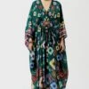 Rajdeep Ranawat Emerald Green Printed Silk Kaftan -Inca Sales Store rr 1113 1