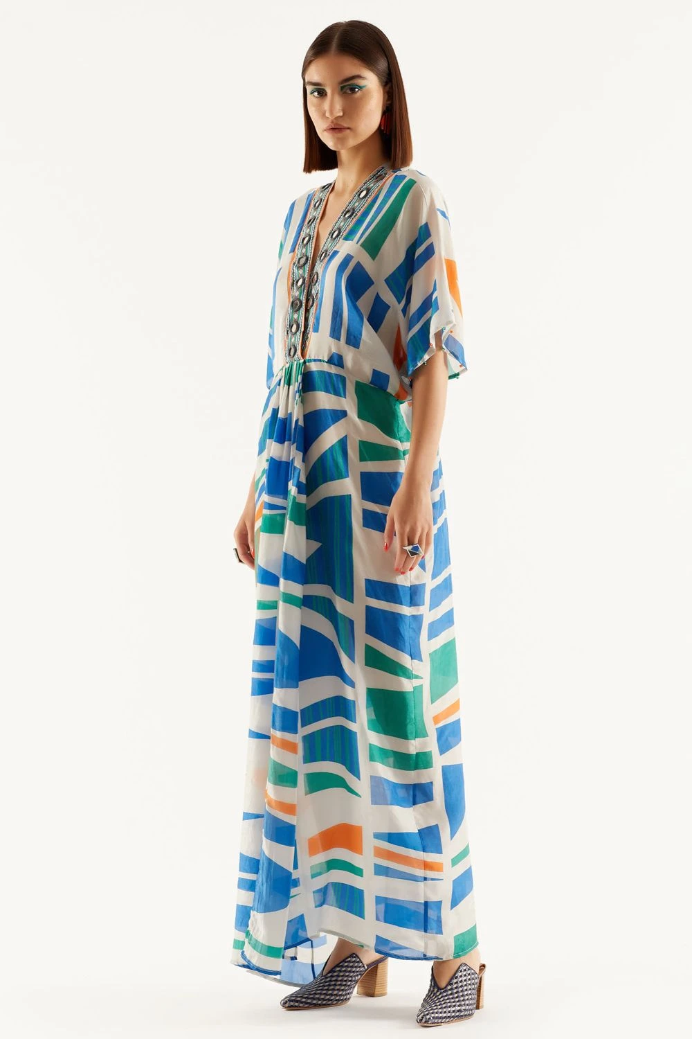 Rajdeep Ranawat Flare Sleeved Kaftan Dress 4 Rajdeep Ranawat Flare Sleeved Kaftan Dress - Image 2