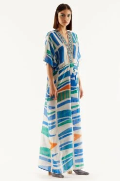 Rajdeep Ranawat Flare Sleeved Kaftan Dress 8 Rajdeep Ranawat Flare Sleeved Kaftan Dress -Inca Sales Store rr 1150 3