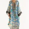 Rajdeep Ranawat Printed Midi Dress With Kaftan Sleeves 2 Rajdeep Ranawat Printed Midi Dress With Kaftan Sleeves -Inca Sales Store rr 1153 1