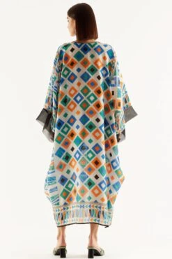 Rajdeep Ranawat Printed Midi Dress With Kaftan Sleeves -Inca Sales Store rr 1153 4