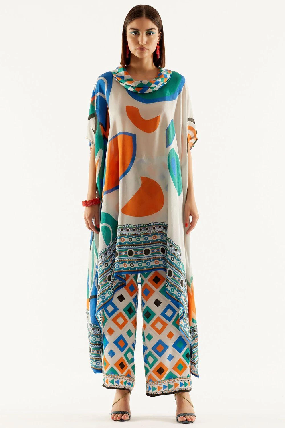 Rajdeep Ranawat Draped Cowl Neck Tunic With Pants Set 3 Rajdeep Ranawat Draped Cowl Neck Tunic With Pants Set