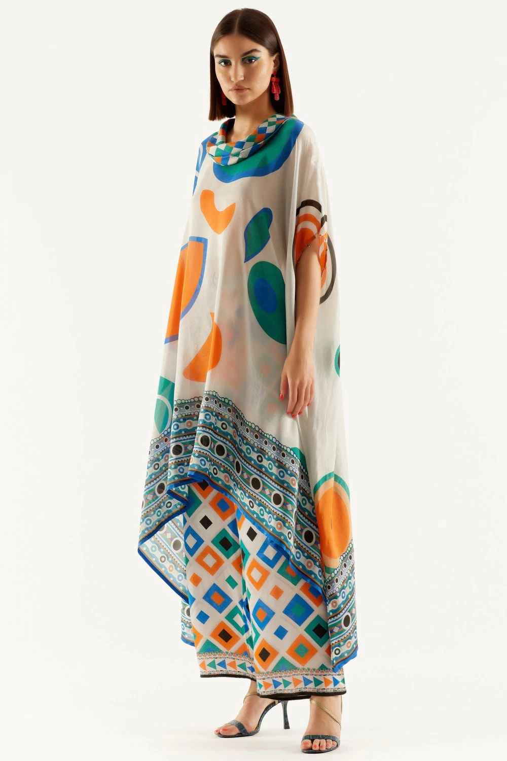 Rajdeep Ranawat Draped Cowl Neck Tunic With Pants Set 4 Rajdeep Ranawat Draped Cowl Neck Tunic With Pants Set - Image 2