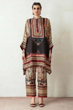 Rajdeep Ranawat Band Collar Tunic & Printed Pant Set -Inca Sales Store rr 412 2