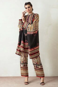 Rajdeep Ranawat Band Collar Tunic & Printed Pant Set -Inca Sales Store rr 412 4