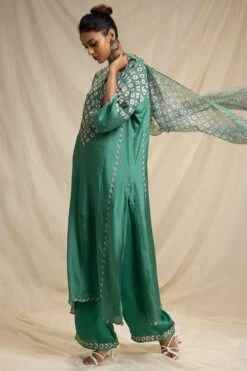 Rajdeep Ranawat Bandhni Printed Tunic Set With Stole -Inca Sales Store rr 819 2