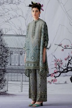 Rajdeep Ranawat Ombre Kaftan Tunic With Printed Palazzos -Inca Sales Store rr1101 2