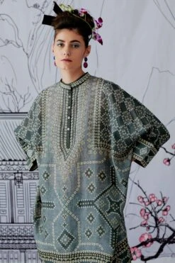 Rajdeep Ranawat Ombre Kaftan Tunic With Printed Palazzos -Inca Sales Store rr1101 4