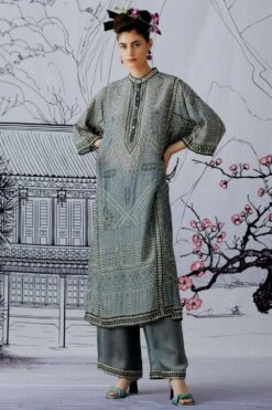 Rajdeep Ranawat Long Panelled Printed Kurta -Inca Sales Store rr1106 4
