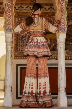 Rajdeep Ranawat Beige Printed Sharara Set -Inca Sales Store rr20762 rr20762a 6