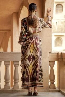 Rajdeep Ranawat Silk Wrap Maxi Dress -Inca Sales Store rr20765 4
