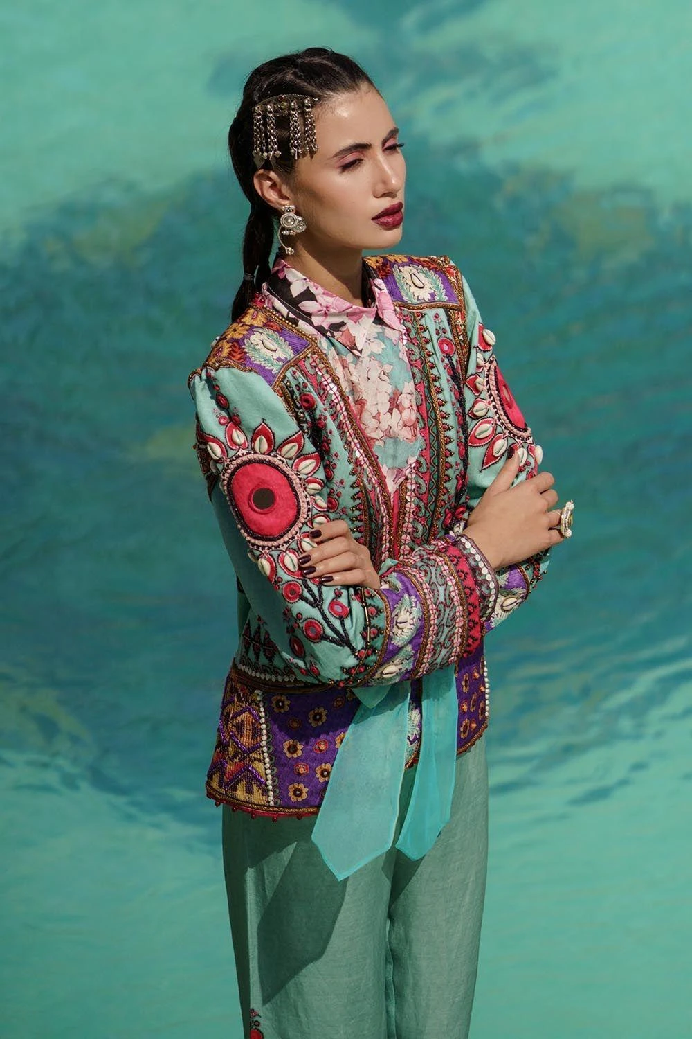Rajdeep Ranawat Floral Printed Silk Shirt 4 Rajdeep Ranawat Floral Printed Silk Shirt - Image 2
