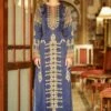 Rajdeep Ranawat Navy Blue Printed Silk Tunic Set