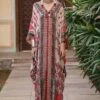 Rajdeep Ranawat Suzani Motif Printed Silk Kaftan -Inca Sales Store rr20797 1