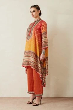 Rajdeep Ranawat Ombre Printed Kurta Set With An Asymmetrical Hem -Inca Sales Store rr385 2