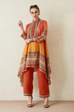 Rajdeep Ranawat Ombre Printed Kurta Set With An Asymmetrical Hem -Inca Sales Store rr385 3