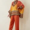 Rajdeep Ranawat Orange Ombre Printed Co Ord Set
