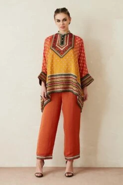 Rajdeep Ranawat Orange Ombre Printed Co Ord Set -Inca Sales Store rr387 2