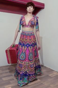 Siddhartha Bansal Multicoloured Blouse With Tie Up Detail