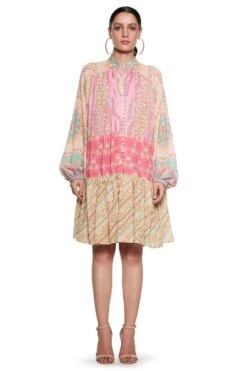 Siddhartha Bansal Pink & Yellow Short Dress