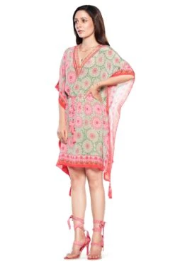 Siddhartha Bansal Pink & Green Printed Kaftan -Inca Sales Store sb odsy 027 2