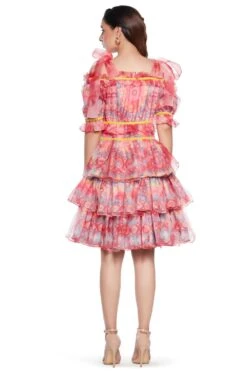 Siddhartha Bansal Light Pink Organza Marble Print Dress -Inca Sales Store sb odsy 067 3