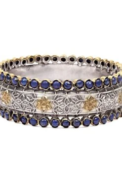 Sangeeta Boochra Silver Bangle With Lapis Lazuli Gemstone -Inca Sales Store sbb 6003 2