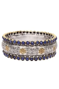 Sangeeta Boochra Silver Bangle With Lapis Lazuli Gemstone -Inca Sales Store sbb 6003 3
