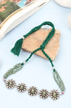 Sangeeta Boochra Silver Choker With Hydro-coloured Glass Stones