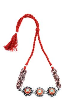 Sangeeta Boochra Handcrafted Silver Choker With Turquoise Stones -Inca Sales Store sbc 5442 2