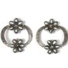 Sangeeta Boochra Handmade Silver Floral Stud Earrings