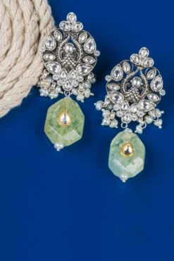 Sangeeta Boochra Silver Handmade Kundan Studded Earrings -Inca Sales Store sbe 5347 3