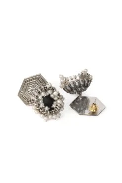 Sangeeta Boochra Silver Jhumkas With Pearls Drops -Inca Sales Store sbe 5726 2