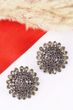 Sangeeta Boochra Silver Studs With CZ Stones