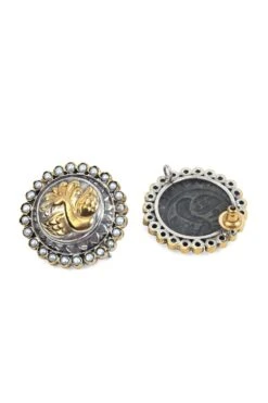 Sangeeta Boochra Silver Studs With 24K Gold Plating -Inca Sales Store sbe 5784 3