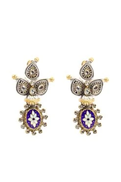 Sangeeta Boochra Silver Earrings With 24K Gold Plating -Inca Sales Store sbe 5796 2