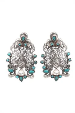 Sangeeta Boochra Silver Handcrafted Stud Earrings 7 Sangeeta Boochra Silver Handcrafted Stud Earrings -Inca Sales Store sbe 60552 3