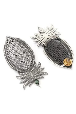 Sangeeta Boochra Silver Handcrafted Earrings With Diamond Stones -Inca Sales Store sbe 60555 2