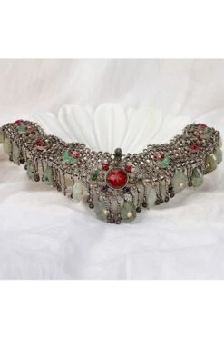 Sangeeta Boochra Antique Necklace With Multi-coloured Stones -Inca Sales Store sbn 5405 3