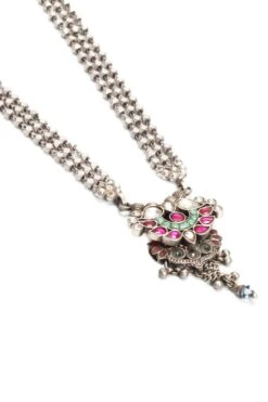 Sangeeta Boochra Handcrafted Silver Long Pendant Necklace -Inca Sales Store sbn 5411 3