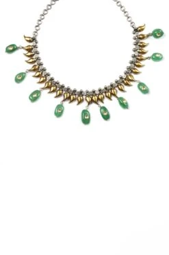 Sangeeta Boochra Silver Necklace With Turquoise Stones -Inca Sales Store sbn 60106 2